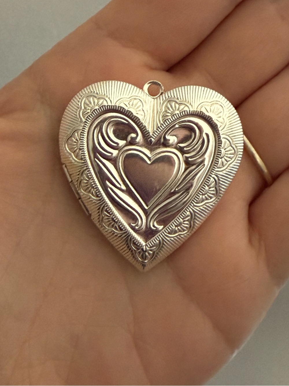 Vintage 925 heart locket pendant - Picture 2 of 3